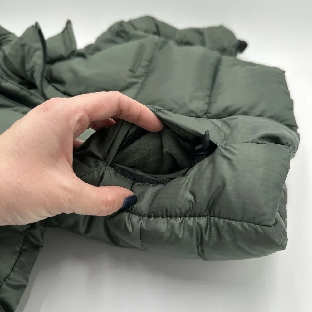 Zara Kids Toddler Green Puffer Coat Size 2 Years Hooded Winter Girls Zip Front
